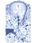 Preview: R2 Amsterdam Langarmhemd weiss blau Floral Print