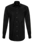 Preview: eterna Slim Fit Langarm Uni Popeline in schwarz