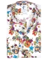 Preview: R2 Amsterdam Langarmhemd Stretch weiss multicolor Flower Auto Print