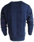 Preview: Montechiaro Italy edler R-Neck Pullover Intarsienmuster dunkelblau multicolor