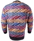 Preview: Montechiaro Italy edler R-Neck Pullover Intarsienmuster schwarz bunt