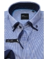 Preview: Venti Black Label Slim Fit Langarmhemd in blau weiss Minikaro