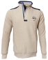 Preview: Impulso Italy Sweatershirt Troyer sand beige Rippstruktur