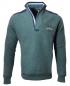 Preview: Impulso Italy Sweatershirt Troyer dunkelgrün Rippstruktur