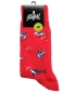 Preview: von Jungfeld 1 Paar Socken Beach Life Jaws in rot Motiv Hai