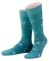 Preview: von Jungfeld 1 Paar Socken Beach Life Nazare in türkis Motiv Surfer