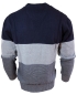 Preview: Maselli Rundhals Strickpullover Luxury Cotton in dunkelblau grau