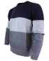 Preview: Maselli Rundhals Strickpullover Luxury Cotton in dunkelblau grau