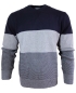 Preview: Maselli Rundhals Strickpullover Luxury Cotton in dunkelblau grau