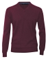 Preview: Maica V-Neck Pullover bordeaux melange Feinstrick Baumwolle