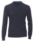 Preview: Maica V-Neck Pullover navy dunkelblau melange Feinstrick Baumwolle