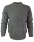 Preview: Baileys maskuliner R-Neck Pullover in olivgrün Rippstrick