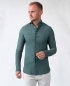 Preview: IOS Langarm Shirt Slim Fit Jersey superstretch grün melange Haikragen