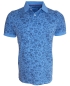 Preview: Baileys Polo Shirt in blau mit Floralprint in dunkelblau