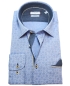 Preview: Giordano Langarmhemd Modern Fit blau Floralmuster Ton-in-Ton