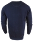 Preview: Baileys Herren V-Neck Pullover dunkelblau mit Minimuster in weiss