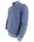 Preview: Baileys Pullover Troyer Stehkragen dunkelblau blau Feinstreifen