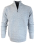 Preview: Baileys Pullover Troyer Stehkragen in silbergrau Rautendesign