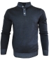 Preview: Baileys Vintage Feinstrick Pullover merceresiert mit Stehkragen in dunkelblau