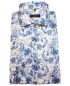 Preview: eterna Modern Fit Langarmhemd weiss blau beige Floraldruck Lotus Shirt