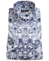 Preview: eterna Modern Fit Langarmhemd hellblau dunkelblau Floraldruck