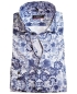 Preview: eterna Modern Fit Langarmhemd hellblau dunkelblau Floraldruck