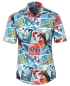 Preview: Casa Moda Casual Fit Kurzarm blau multicolor Hawaii Motive