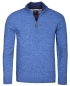 Preview: ARMAS Troyer Stehkragen Pullover Glattstrick Wool Blend mit Zipper in blau melange