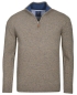 Preview: ARMAS Troyer Stehkragen Pullover Glattstrick Wool Blend mit Zipper in braun melange