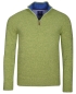 Preview: ARMAS Troyer Stehkragen Pullover Glattstrick Wool Blend mit Zipper in grün melange