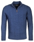 Preview: ARMAS Troyer Stehkragen Pullover Zopf-Glatt-Strick Wool Blend mit Zipper in royalblau