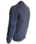 Preview: Baileys Strick Cardigan Garmed Wash mit Zopfmuster gefüttert in blau