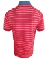 Preview: Baileys Polo Shirt Premium rot hellrot melange Streifen Jeanskragen