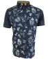 Preview: Baileys Polo Shirt Floralprint in dunkelblau weiss blau