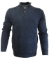 Preview: Baileys Stehkragenpullover in dunkelblau Rippstrickmuster