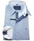 Preview: Ben Green Langarmhemd Modern Fit hellblau blau Minidesign mit Patches