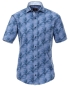 Preview: Casa Moda Casual Fit Kurzarmhemd in blau hellblau Palmenprint