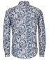 Preview: Casa Moda Casual Fit Langarmhemd Shorter Style Leinenedition blau Print