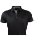 Preview: Codice merceresiertes Polo Shirt in schwarz mit floralem Besatz