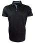 Preview: Codice merceresiertes Polo Shirt in schwarz mit floralem Besatz