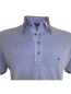 Preview: Giordano Poloshirt blaumelange mit doppeltem Button-Down-Kragen Uni Floral