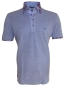 Preview: Giordano Poloshirt blaumelange mit doppeltem Button-Down-Kragen Uni Floral