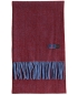 Preview: Hemley Schal Wolle in weinrot melange Fischgrat Fransen mittelblau 30x198 cm