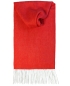 Preview: Hemley Schal Wolle Kaschmir in rot melange Fransen wollweiss 30x185 cm