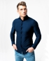 Preview: IOS Langarm Shirt Slim Fit Jersey superstretch ozeanblau Haikragen