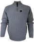 Preview: Maselli Troyer Stehkragen Pullover mit Zopfmuster in grau