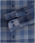 Preview: REDMOND Langarmhemd Flanell blau grau Karo Casual Comfort Fit