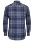 Preview: REDMOND Langarmhemd Flanell blau grau Karo Casual Comfort Fit