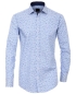 Preview: Venti Langarmhemd Edition Slim Fit Floralprint in hellblau dunkelblau