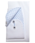 Preview: eterna Slim Fit Langarmhemd Stretch weiss Patches in hellblau gemustert